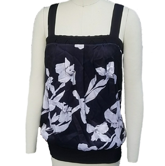 WHBM FLORAL SILK BLOUSE XS - Picture 1 of 6